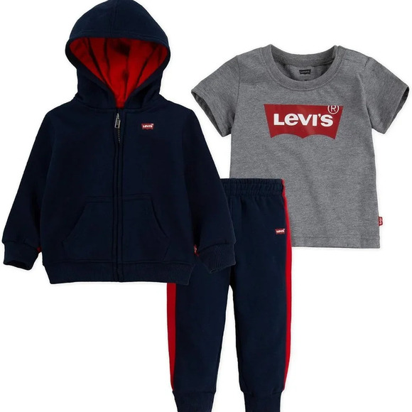 Levi's Other - Levi's baby-boys Graphic T-shirt, Sweatshirt & Joggers 3-piece Outfit Set 18M